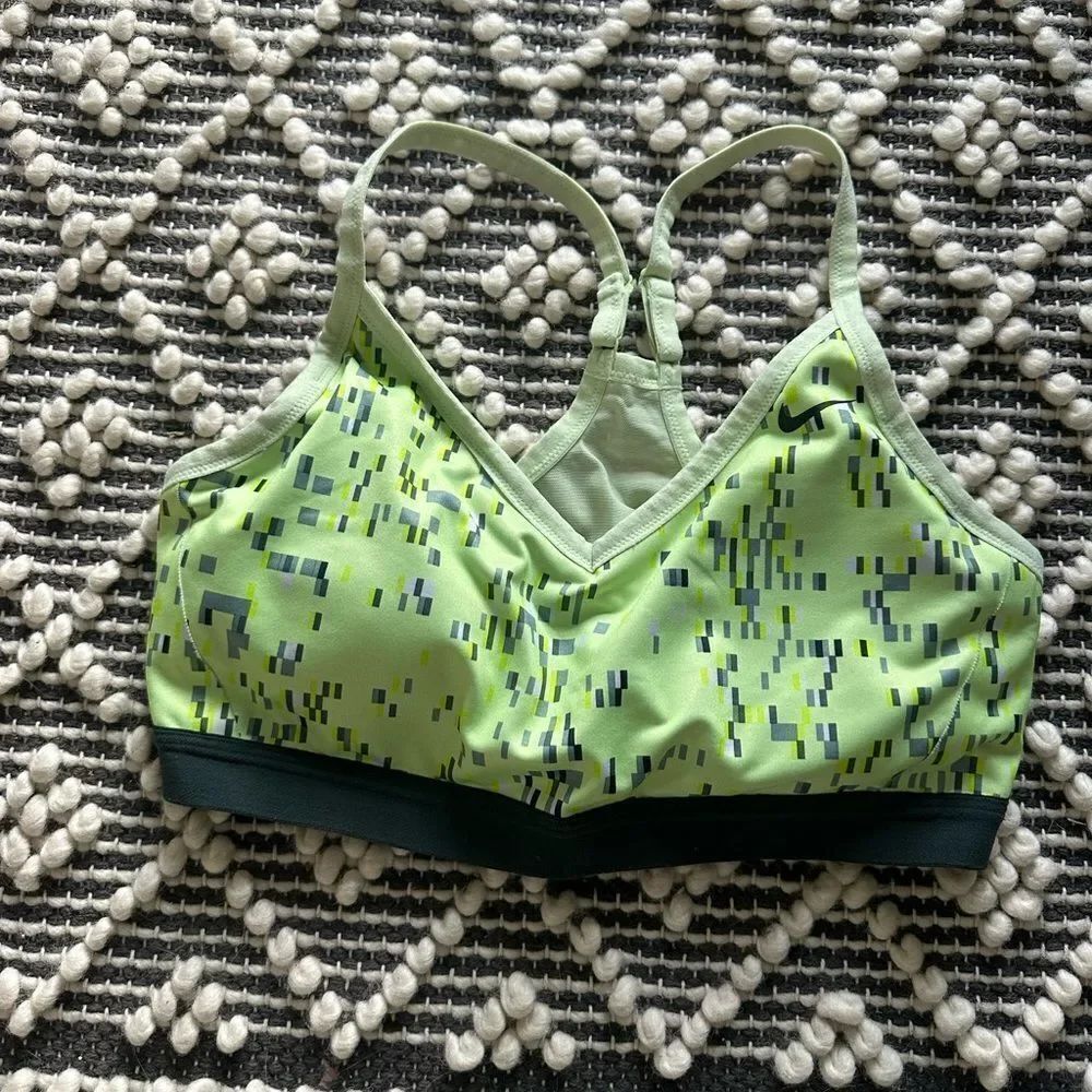 Nike Indy techno glitch neon sports bra XL